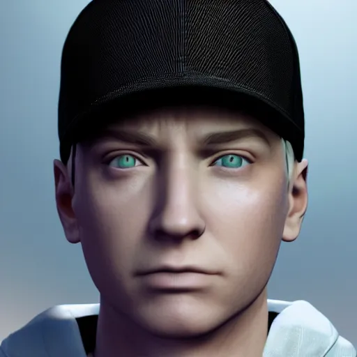 Prompt: Eminem Square Enix 2005 JRPG cinema 4d render, Ray tracing reflection, natural lighting, award winning photography