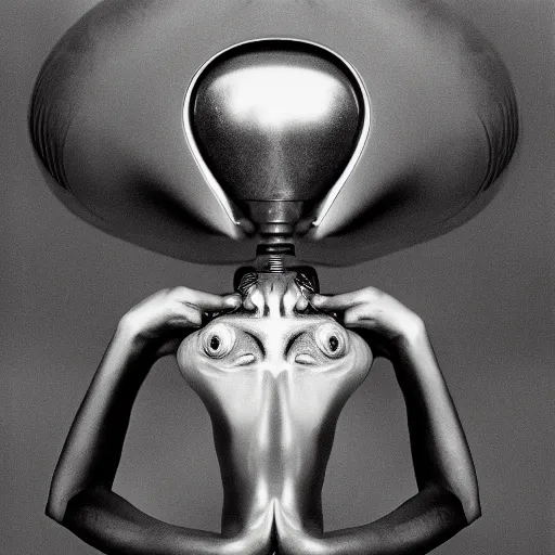 Prompt: portrait of alien visitor, highly detailed, sharp focus, 50mm canon 1.4, award winning photograph by Yousuf Karsh