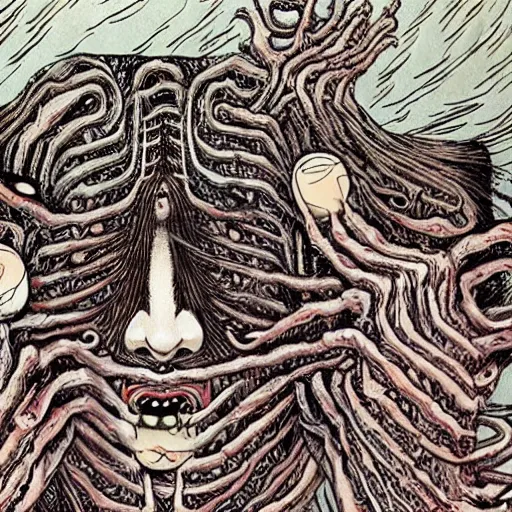 Prompt: junji ito body horror