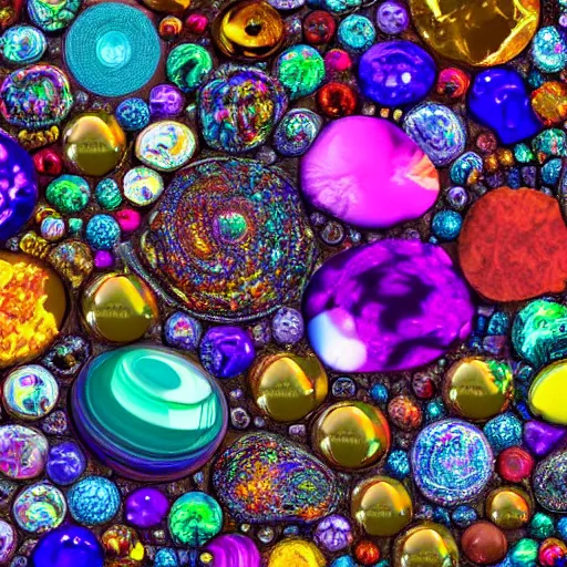 Prompt: a hyperdetailed maximalist intricate artwork of all shiny colorful crystals of the planet together. beautiful polished shiny 8 k 3 d gigapixel render. unreal engine. 1 0 0 0 0 colorful beautifully cutted gems