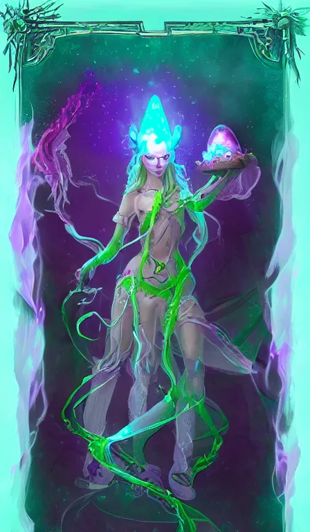 Prompt: Noxious Poison Sorceress, magical artifact, diaper-shaped, fantasy, magic, trending on artstation, digital art, professional illustration, celshaded, volumetric lighting