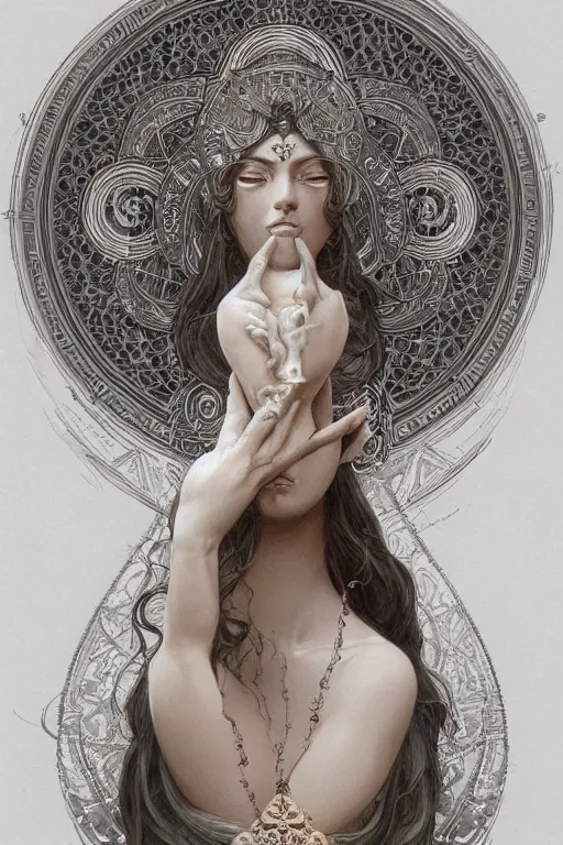 Image similar to no figure!!!, ultra realistic illustration, a jade statue of sacred geometry, intricate, elegant, highly detailed, digital painting, artstation, concept art, smooth, sharp focus, illustration, art by artgerm and greg rutkowski and alphonse mucha