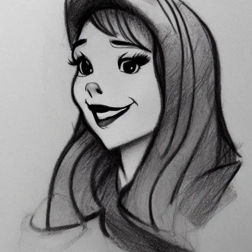 Image similar to milt kahl pencil sketch of chloe grace moretz as snow white