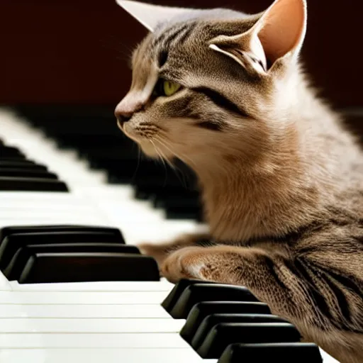 Prompt: cat playing piano