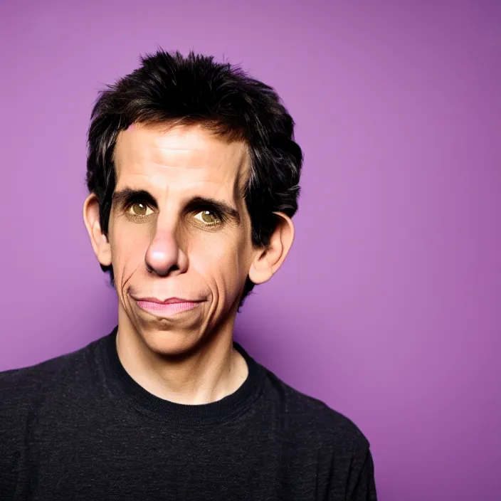 Prompt: portrait of teen ben stiller, slightly smiling towards the camera, by terry richardson. detailed, 4 k, morning hour.