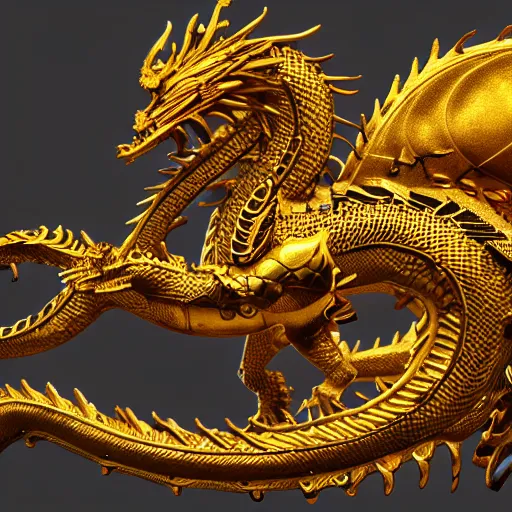 Image similar to a majestic golden dragon, hd, 4k, trending on artstation, award winning, 8k, 4k, 4k, 4k, very very very detailed, high quality steampunk art