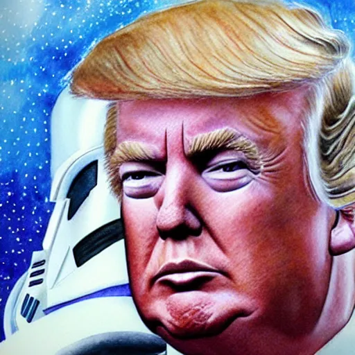 Image similar to Donald Trump in Star Wars watercolor painting