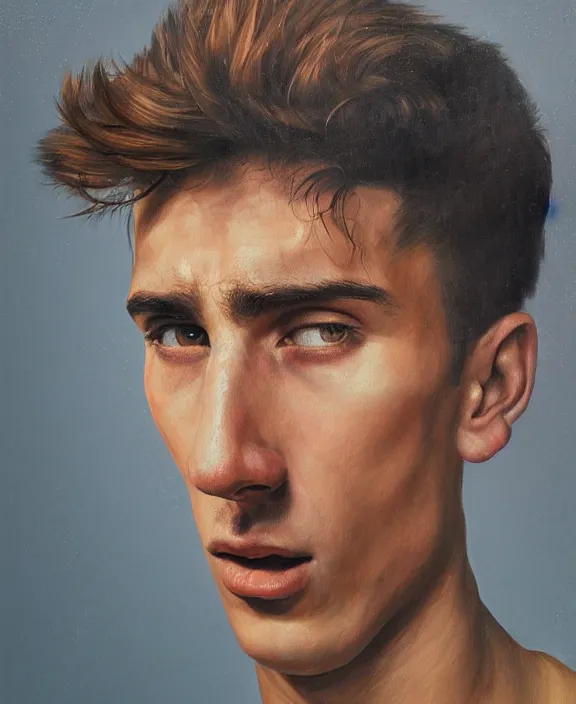 Image similar to heroic portrait of a young spanish man. art by denys tsiperko and bogdan rezunenko, hyperrealism