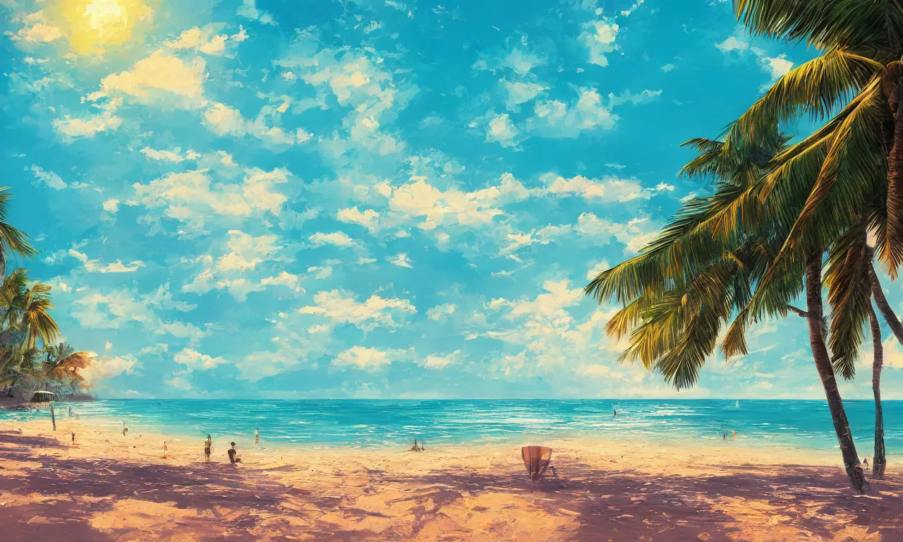 Image similar to paradise beach by alena aenami artworks in 4 k