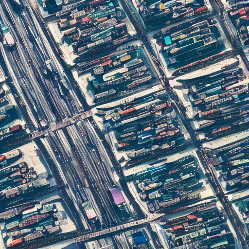 Image similar to macro photo of a large city hyper realistic with a lot of cars driving around