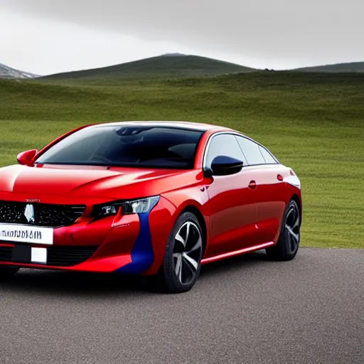 Prompt: peugeot 508 coupe 2020, full scene