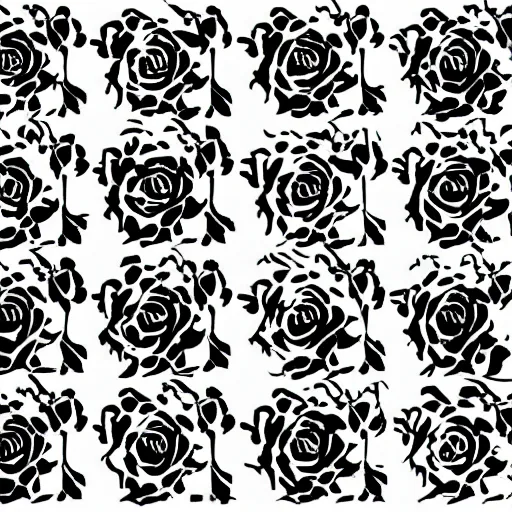 Image similar to a logo of roses, logo design, black and white liners