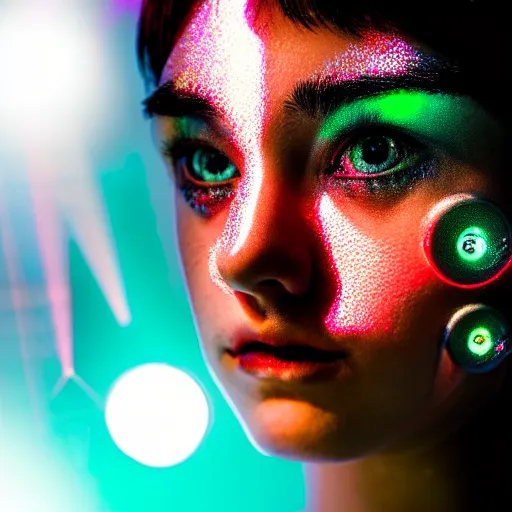 Prompt: prompt, translucent, thunder, modelsociety, radiant skin, huge anime eyes with laser rays, rtx on, perfect face, intricate, sony a 7 r iv, symmetric balance, polarizing filter, photolab, lightroom, 4 k, dolby vision, photography award