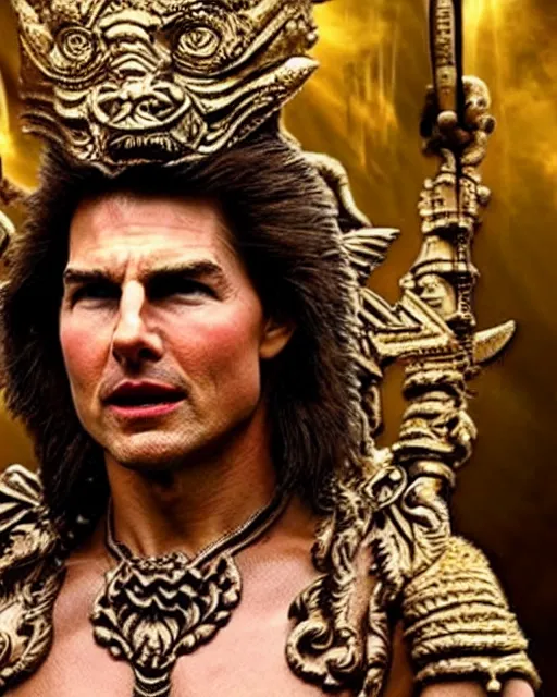 Image similar to Tom Cruise as the Hindu God Narasimha