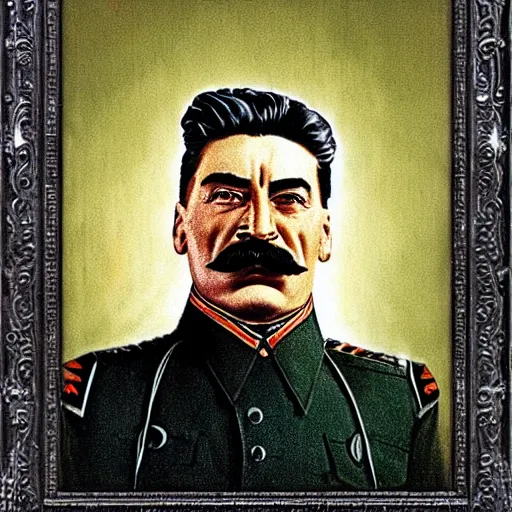 Image similar to portrait of josef stalin degraded abomination, photo - realistic, color image, 2 k, highly detailed, by h. r. giger