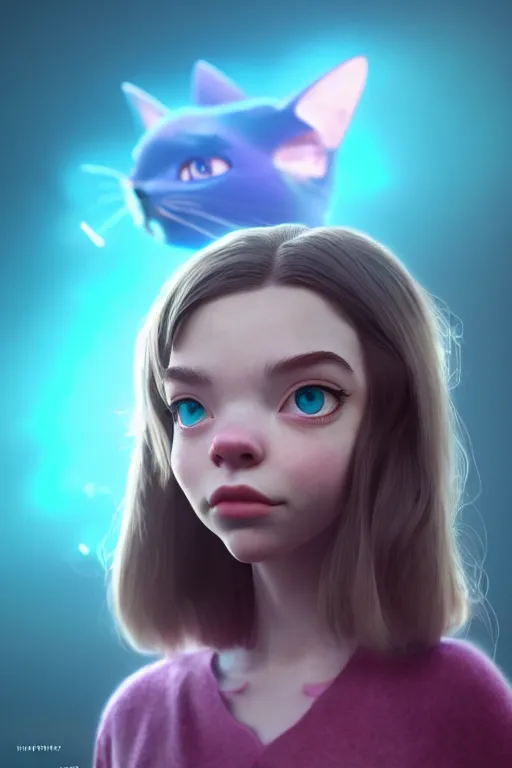 Image similar to anya taylor joy as a catgirl making silly selfies, pixar, volumetric lighting, epic composition, hyper detailed, ultra realistic, sharp focus, octane render, volumetric, ray tracing, artstation trending, cgsociety, sense of awe, 4 k