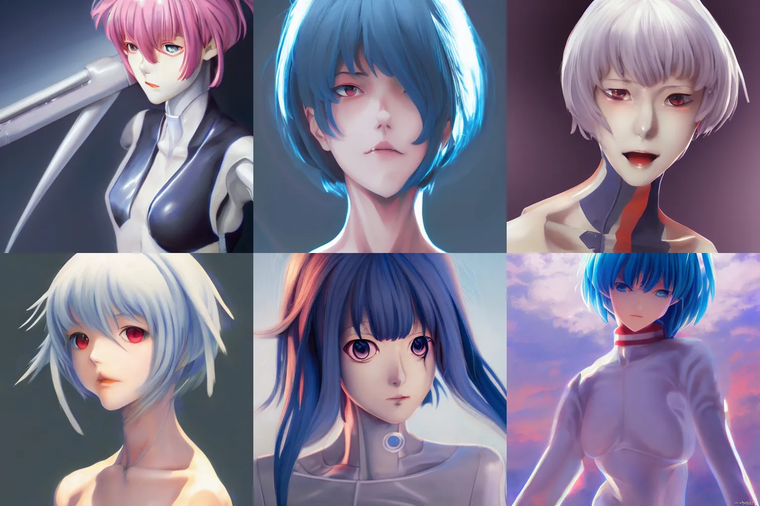 Prompt: An anime portrait of Rei Ayanami from Evangelion, by Stanley Artgerm Lau, WLOP, Rossdraws, James Jean, Andrei Riabovitchev, Marc Simonetti, and Sakimichan, 4k, trending on artstation