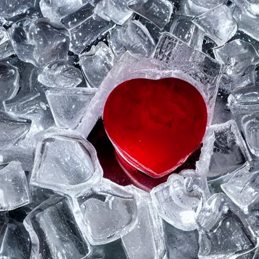 Image similar to photo of an ice cube in the shape of a heart