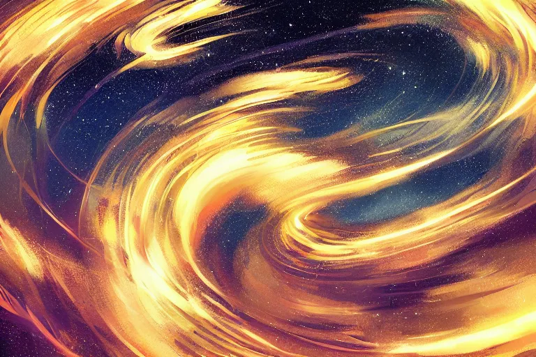 Image similar to an impression of data lines flowing in space, light spots flowing alongside the lines, implying the flow of ever long connection, trending on artstation, flowing within an interstater clouts!, making it's way across the vast universe, by cyril rolando