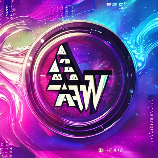 Image similar to a and w vaporwave logo, digital art, cosmic, 3 d high definition, trending on art station, photorealistic, high resolution, 8 k, octane, hyper detailed, insane details, intricate, elite, ornate, elegant trend, highly detailed and intricate, sharp focus, photography, unreal engine