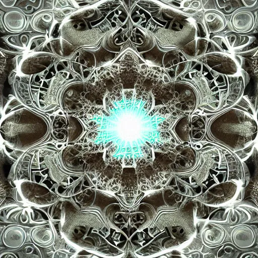 Prompt: a beautiful 3 d painting of a sprawling intricate mandelbrot fractal populated by julia fractals by android jones, carved soap, white color scheme, volumetric lighting, dynamic lighting, dramatic lighting, high contrast, carved marble, opalescent, sacred geometry, religious, angelic, catholicpunk, stark, trending on artstation