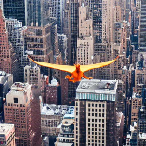 Prompt: charizard flying above new york, videogame still, portrait, 4 0 mm lens, shallow depth of field, close up, split lighting, cinematic