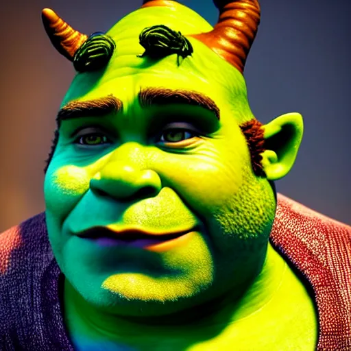 Prompt: ryan reynolds as shrek, highly detailed, extremely high quality, hd, 4 k, 8 k, canon 3 0 0 mm, professional photographer, 4 0 mp, lifelike, top - rated, award winning, realistic, detailed lighting, detailed shadows, sharp, no blur, edited, corrected, trending