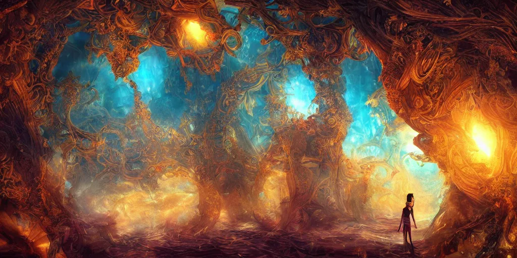 Prompt: a beautiful dream that the human brain can't process, extreme plus resolution fantasy concept art, intricate details, sharp lighting. bright color, surreal, dreamlike