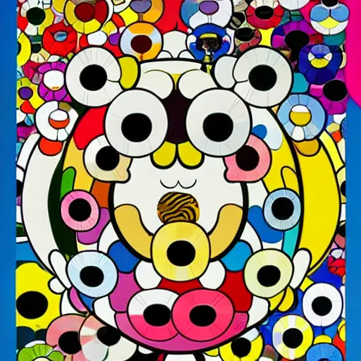 Image similar to a poster design by takashi murakami,