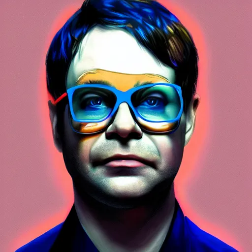 Image similar to elton john jeffrey dahmer fusion, digital painting, ultradetailed, artstation, oil painting, ultradetailed, artstation