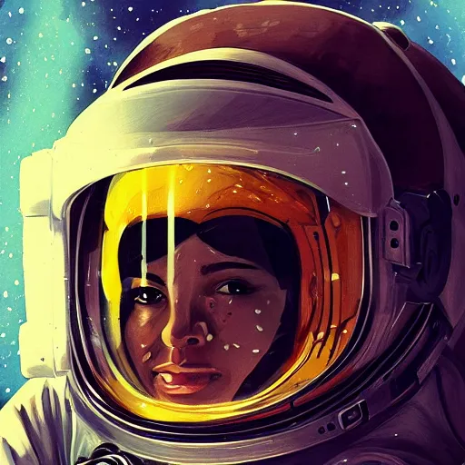 Image similar to astronaut, portrait by bagshaw tom, illustration painting, detailed illustration, hd, digital art, overdetailed art, concept art, detailed, overdetailed art, concept art, trending on artstation