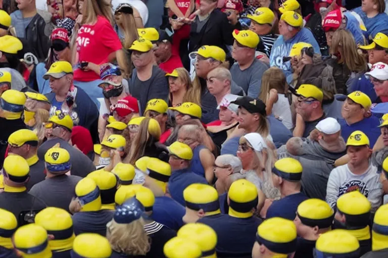 Image similar to minions at a trump rally