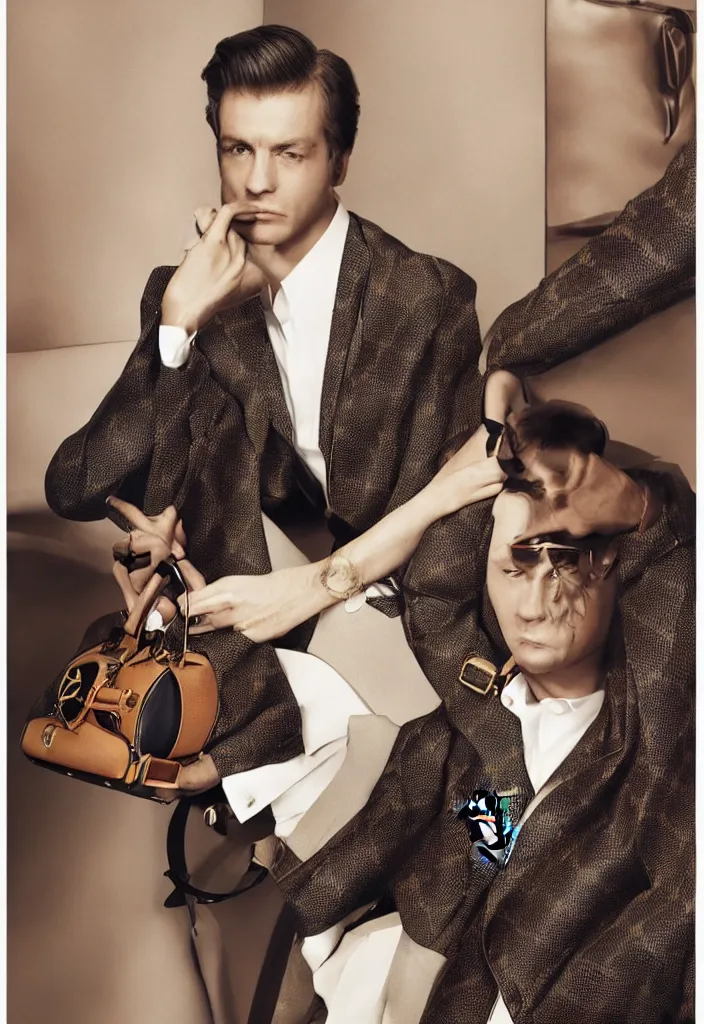 Image similar to Louis Vuitton advertising campaign portrait.