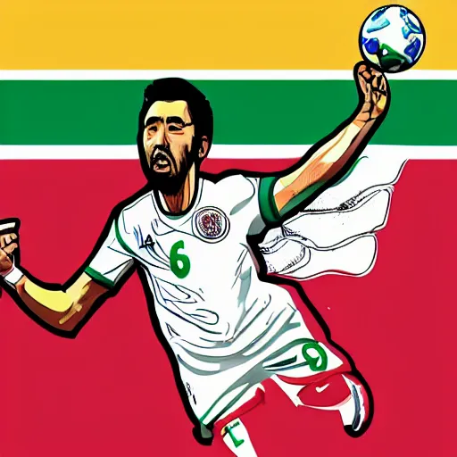 Prompt: a detailed illustration by Takeshi Murakami representing Algeria winning the Africa football cup of Nations in 2019