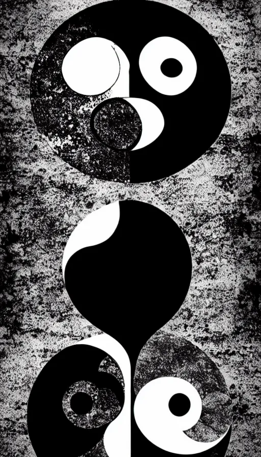 Prompt: Abstract representation of ying Yang concept, from One piece