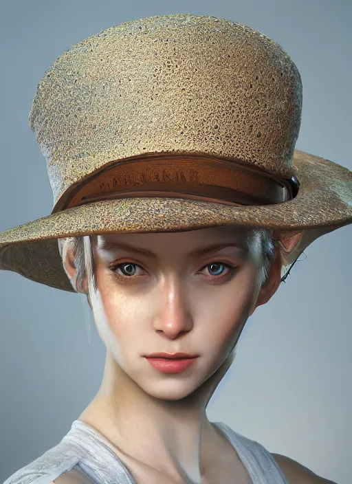 Prompt: a portrait of a female wearing a hat, hyper detailed, digital art, trending in artstation, cinematic lighting, studio quality, smooth render, unreal engine 5 rendered, octane rendered, art style by klimt and nixeu and ian sprigger and wlop and krenz cushart