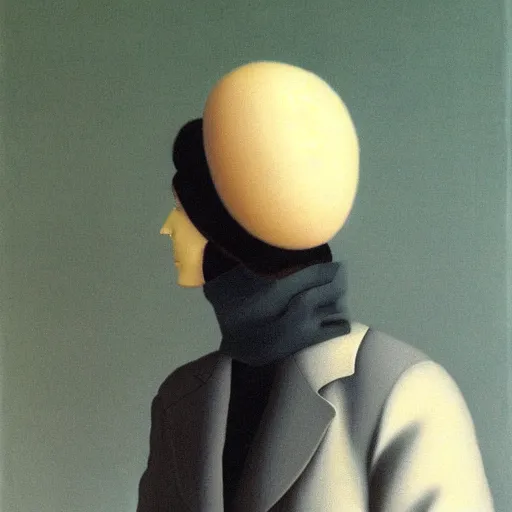 Image similar to painting of Renee Magritte by Renee Magritte, highly detailed, 8k, cinematic,