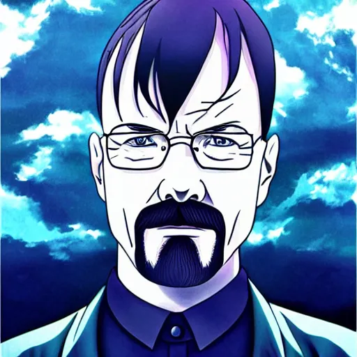 Image similar to Walter white breaking bad, anime key visual, pixiv, anime