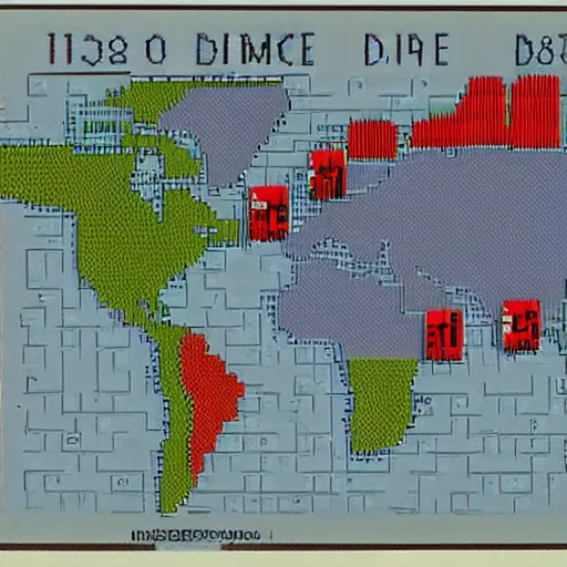 Image similar to 1 9 8 0 s interface of google maps, dos, ibm, 8 bit