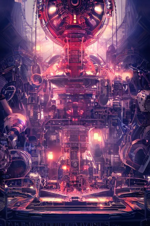 Prompt: a movie poster, tinvasion of the tripmachines, realistic digital art, 3 d render of a huge futuristic steampunk machine generator inside a steampunk machinery, 8 k, fluorescent colors, halluzinogenic, multicolored, exaggerated detailed, unreal engine