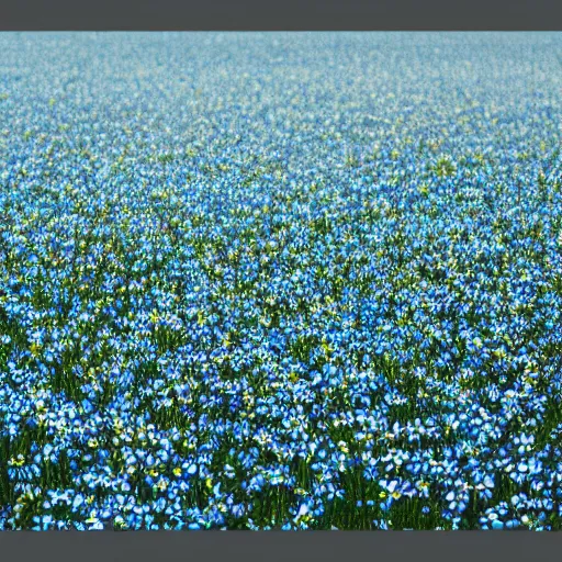 Image similar to field of light blue lilys, minimalistic art