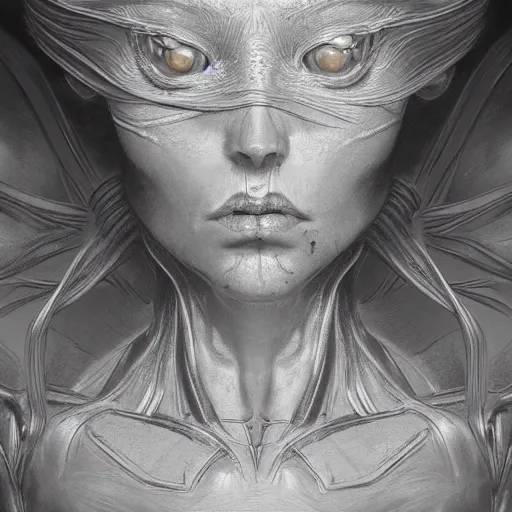 Prompt: horrifying baroque humanoid interface, 8 k, highly detailed, realistic, refined, bautiful, fine art photography, hyper realistic, in the style of greg rutkowski, by artgerm, by gustave dore, by marco turini, photorealistic, elegant, sharp focus, majestic, award winning picture, intricate, artstation,