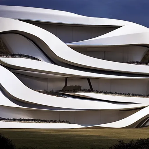 Image similar to westworld in zaha hadid style