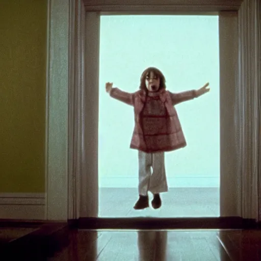 Image similar to film still of the shining with nicolas cage as danny torrance