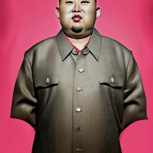 Image similar to A realistic portrait of the love child of Kim Jong Un and Dennis Rodman, by Martin Schoeller