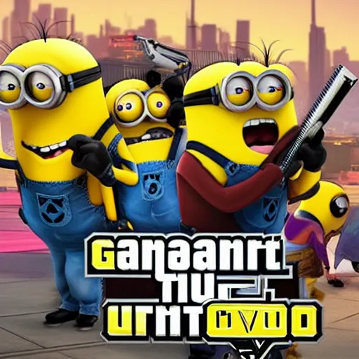 Image similar to A Minion, Grand Theft Auto V cover art