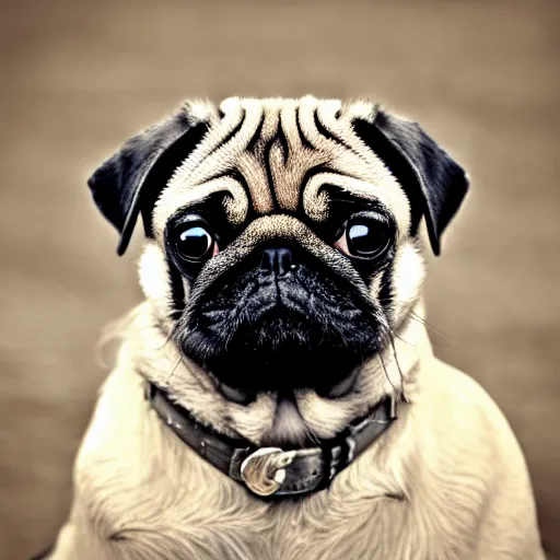 Image similar to pug in the style of nature