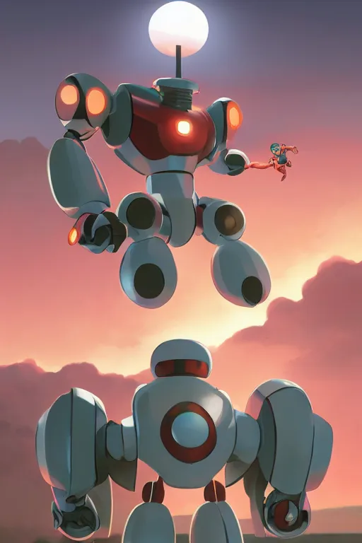 Image similar to metabots medabots medarotto medarot robot minimalist comics, behance hd by jesper ejsing, by rhads, makoto shinkai and lois van baarle, ilya kuvshinov, rossdraws global illumination ray tracing hdr radiating a glowing aura