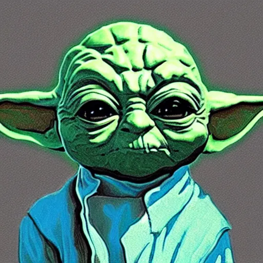 Prompt: Yoda in Valorant Art Style