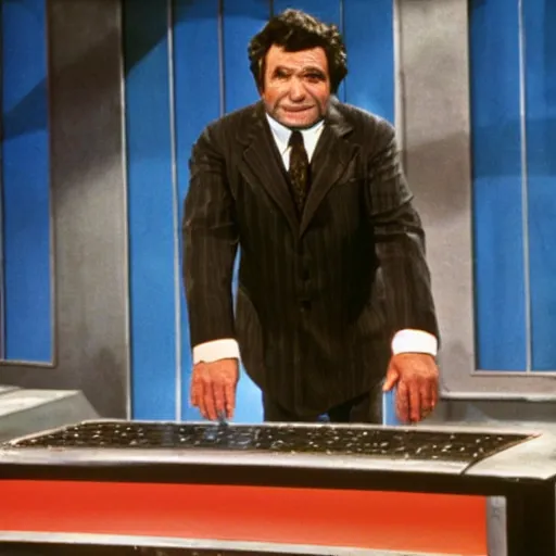 Prompt: A still of Peter Falk on Match Game '73